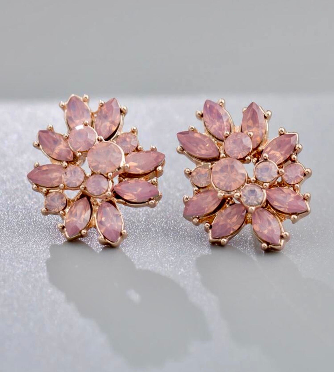 Pink gemstone earrings