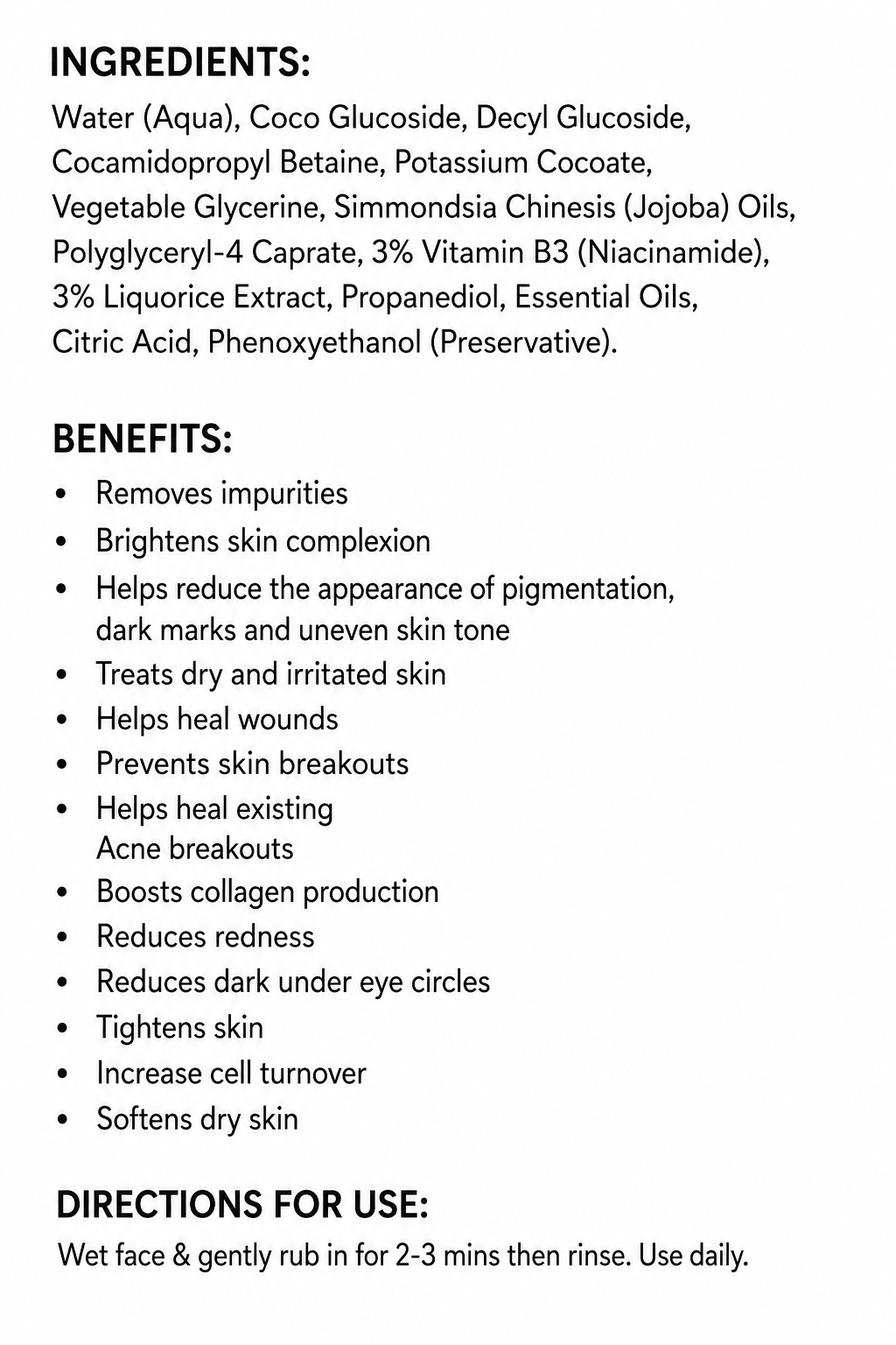 Vitamin C Face Wash (New & improved formula)