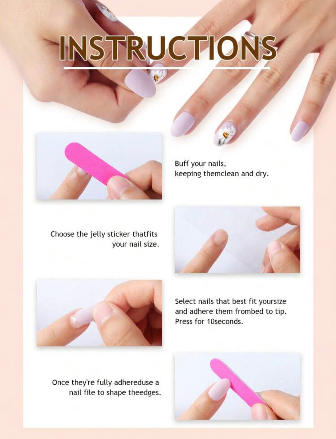 Pink french press on nails