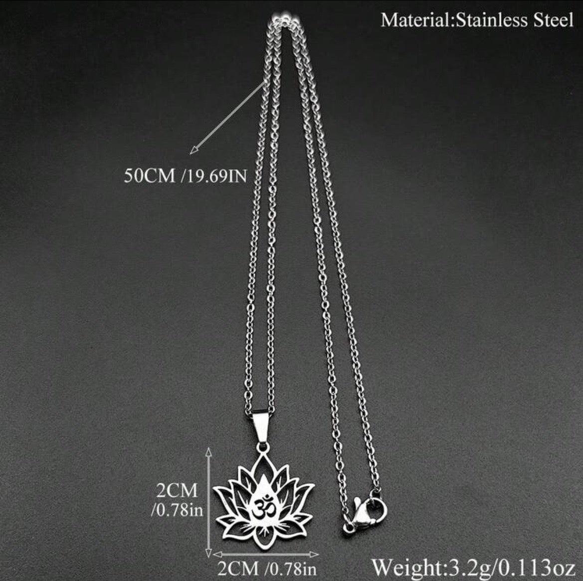 Om lotus flower necklace