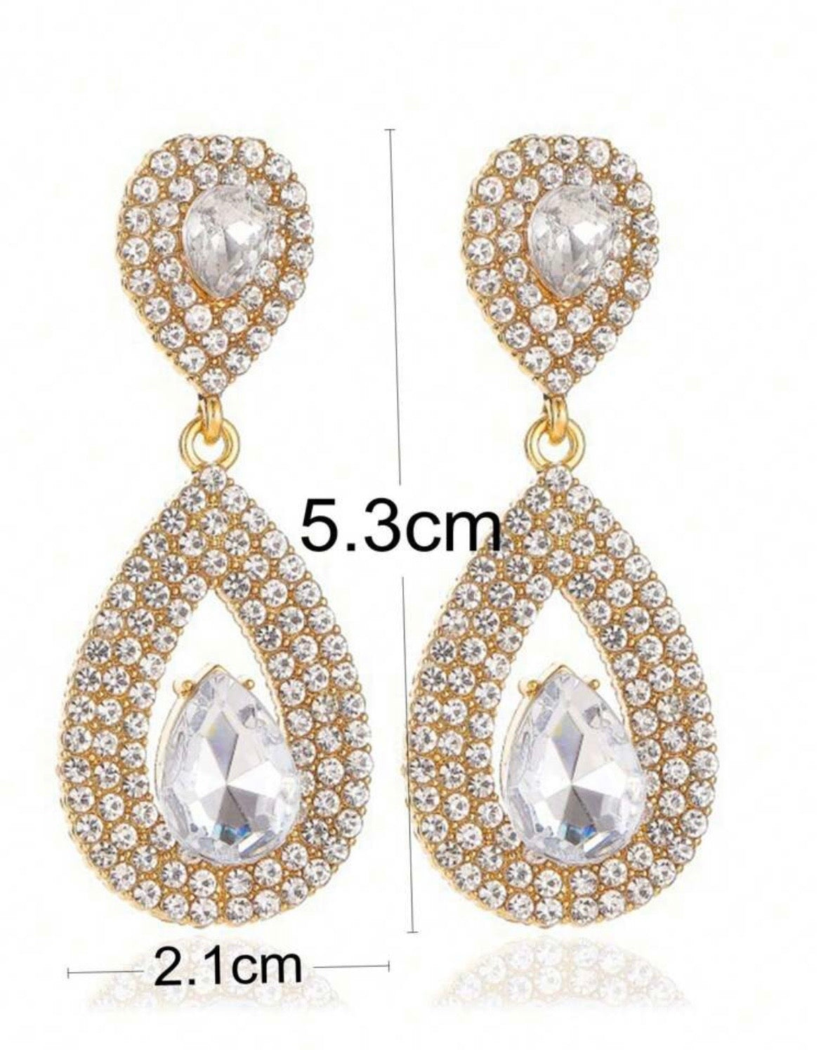 Rhinestone pendant earrings