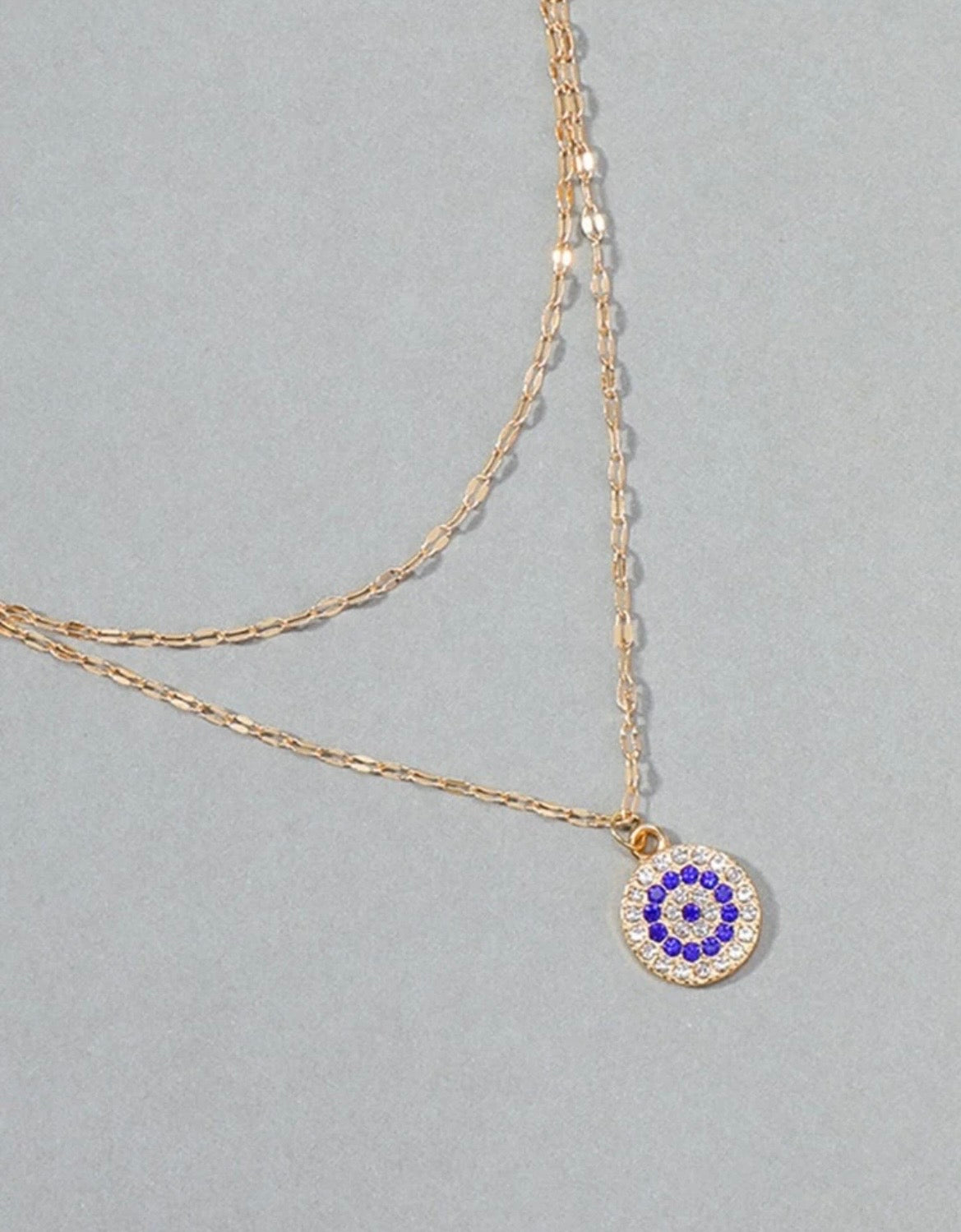 Evil eye double layered necklace