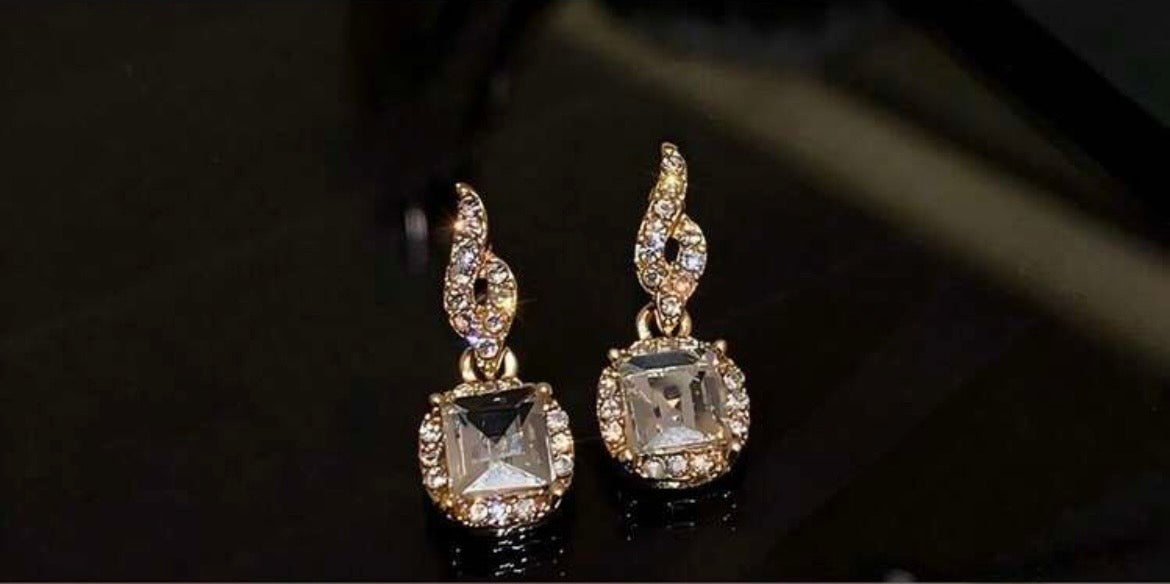 Geometric rhinestone earrings