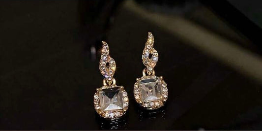 Geometric rhinestone earrings