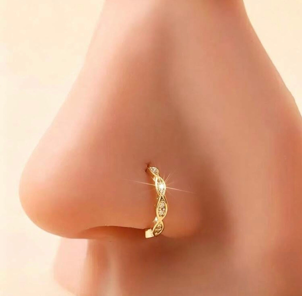 Patterned hoop nose rings