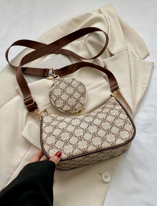 Strap shoulder bag with pouch