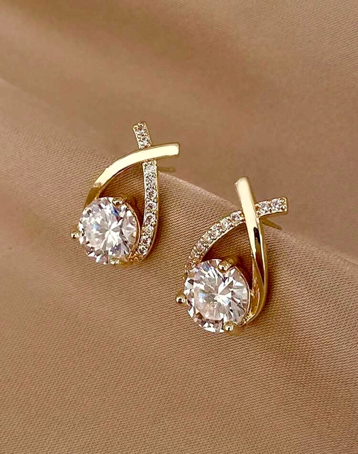 Crisscross diamond earrings