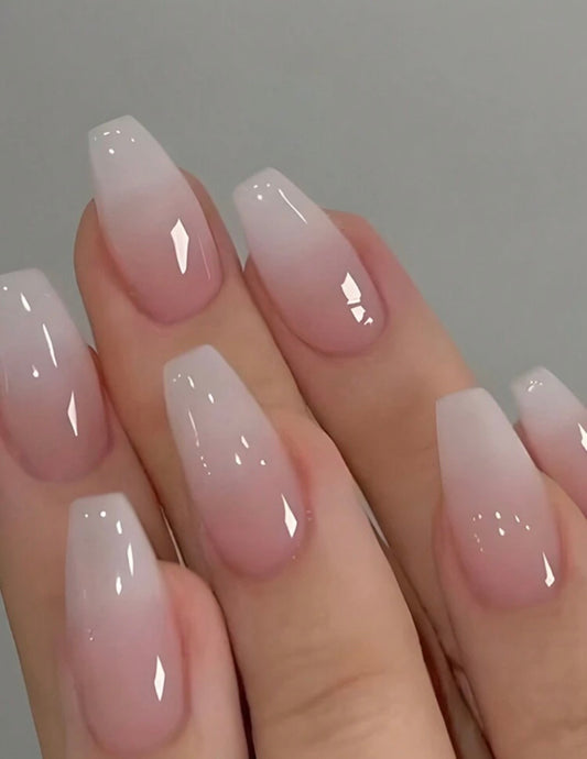 Pink french ombré press on nails