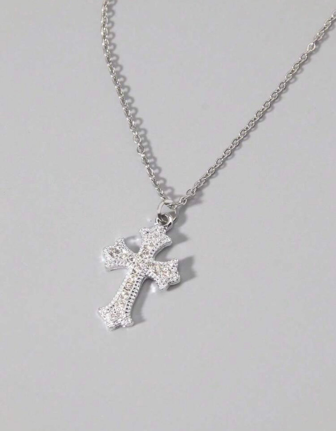 Gold/Silver vintage rhinestone cross necklaces