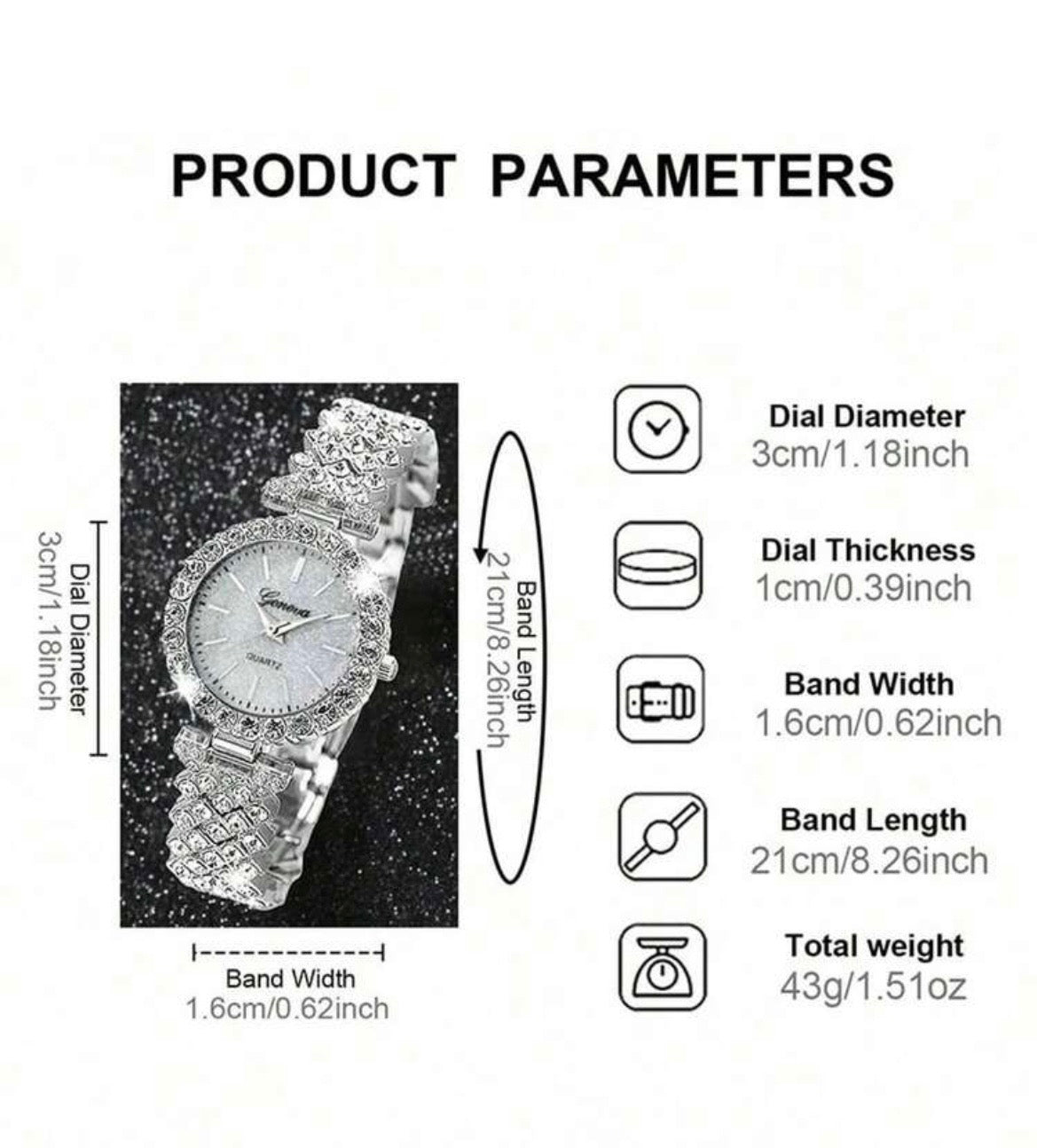 Diamanté watch set