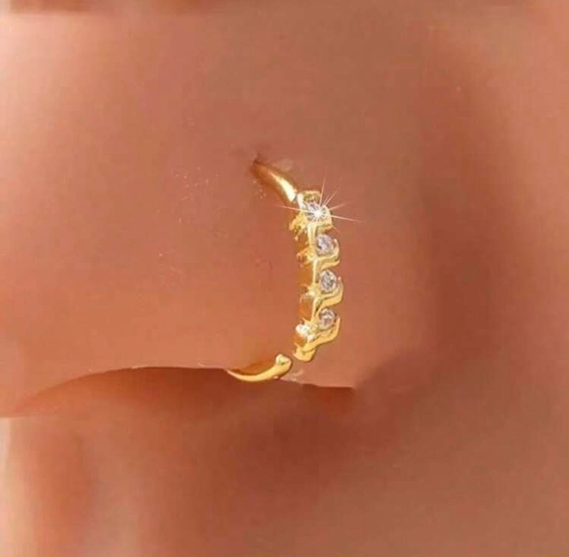 Patterned hoop nose rings