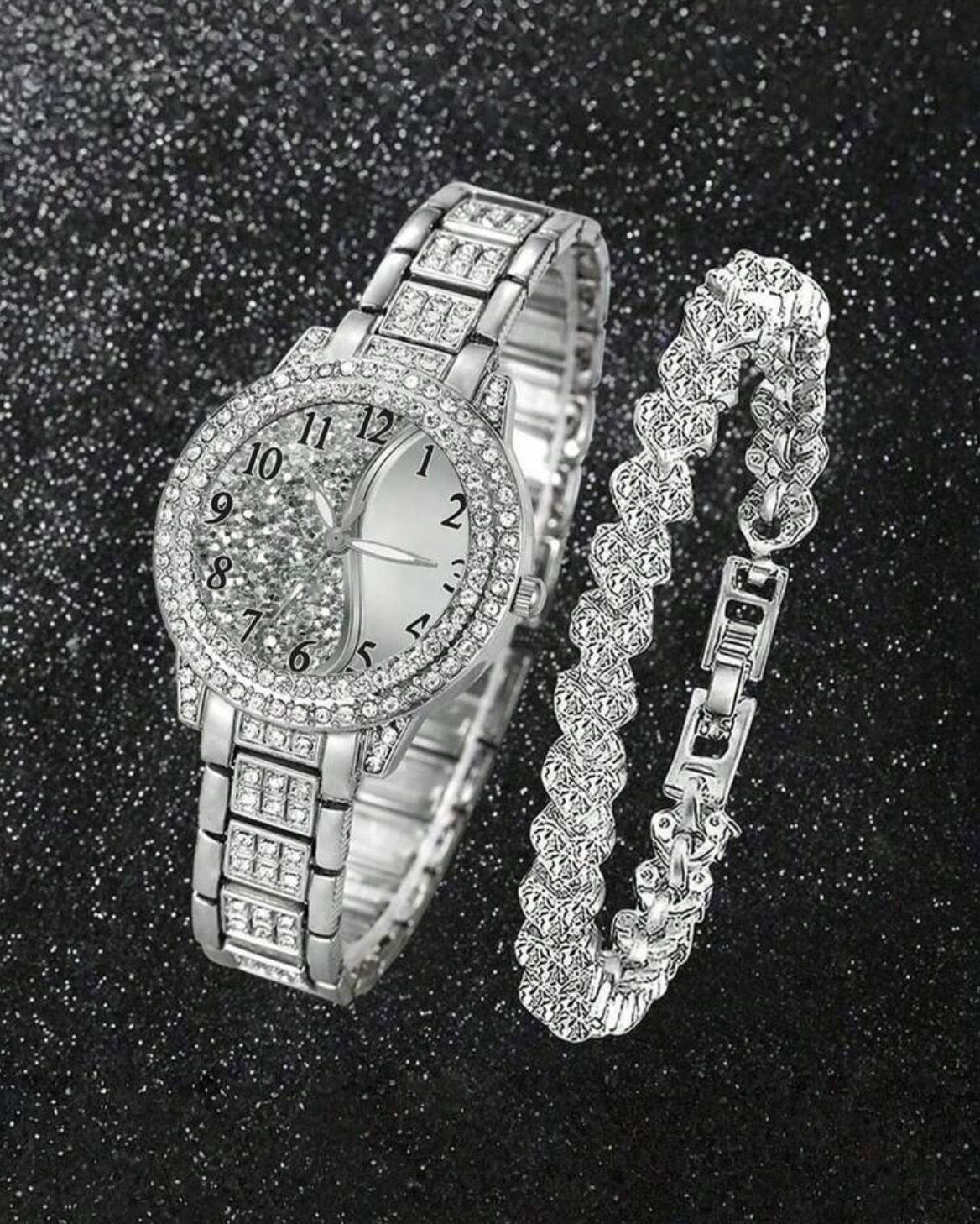 Diamanté watch set