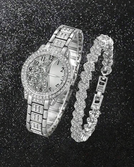 Diamanté watch set