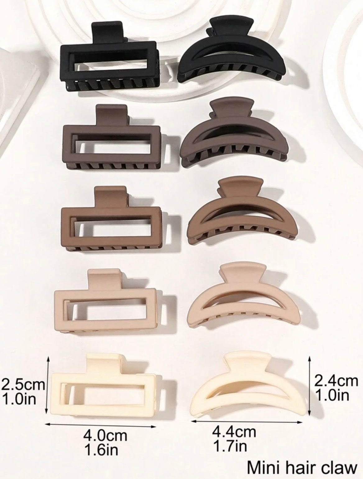 Mini hair claw clips