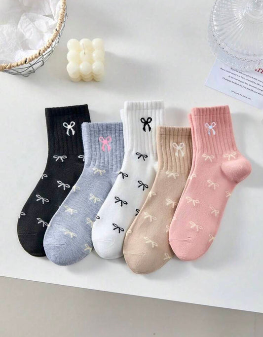 Bow print socks