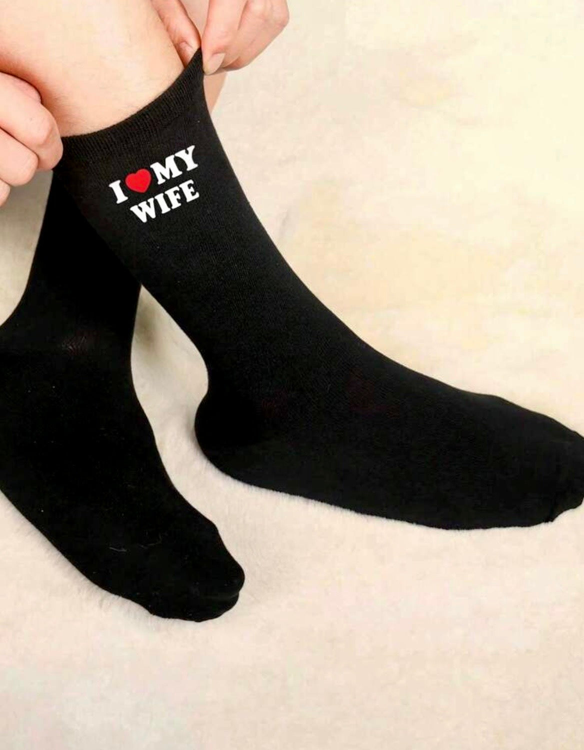 “I love my wife” socks