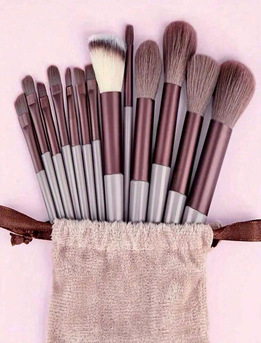 13 piece makeup brushes + drawstring pouch