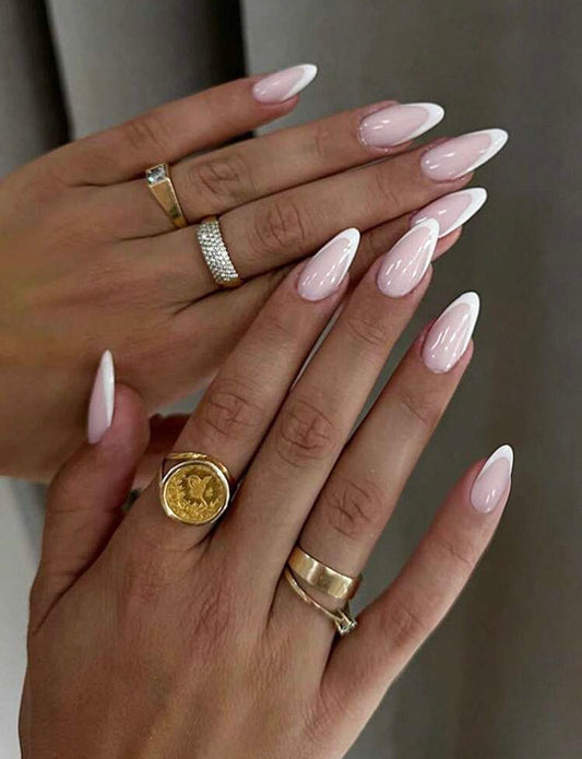 Pink french press on nails