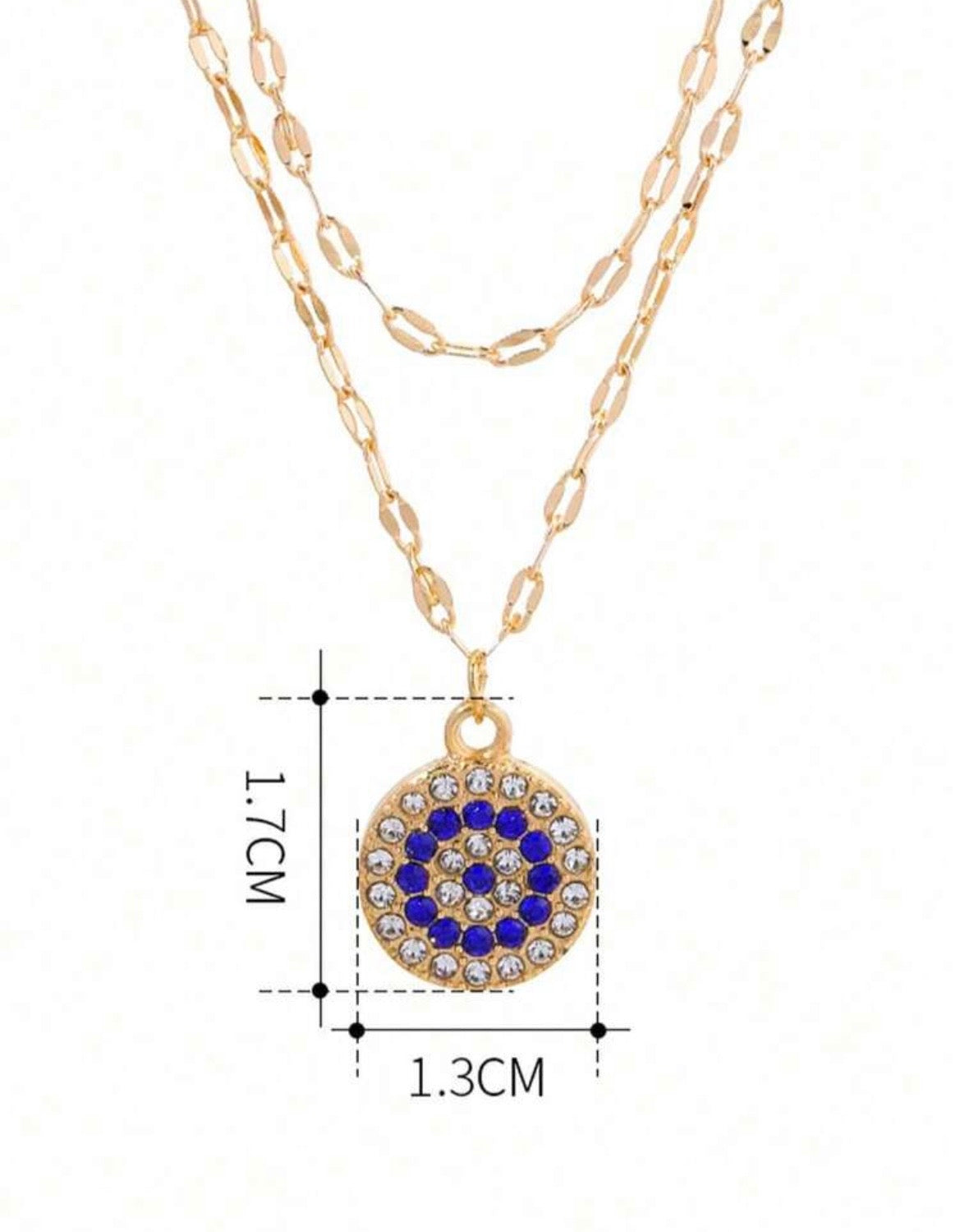 Evil eye double layered necklace