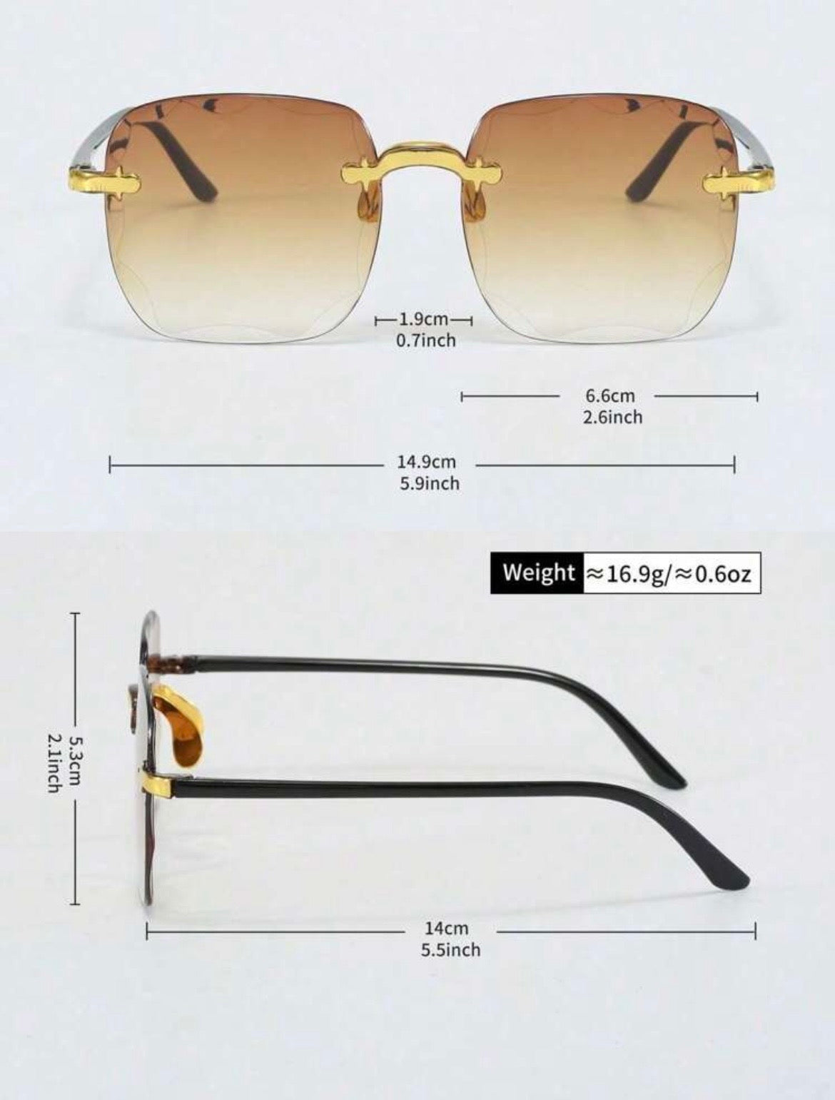 Frameless sunglasses