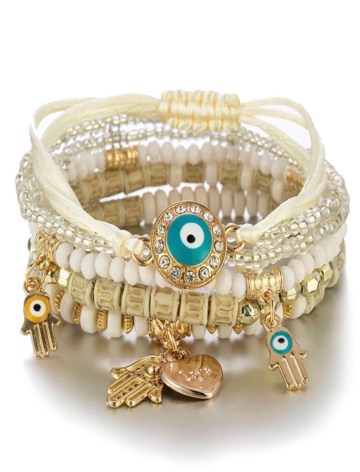 Evil eye bracelet set