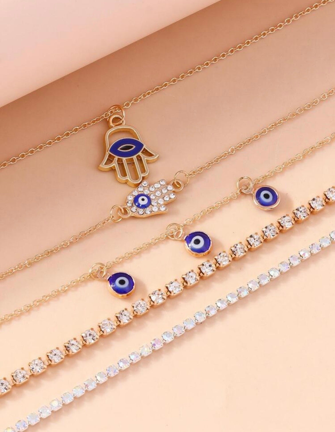 5pcs evil eye bracelet set