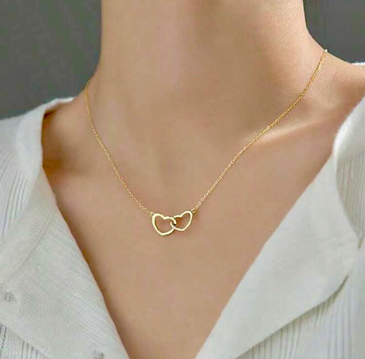Double heart necklace