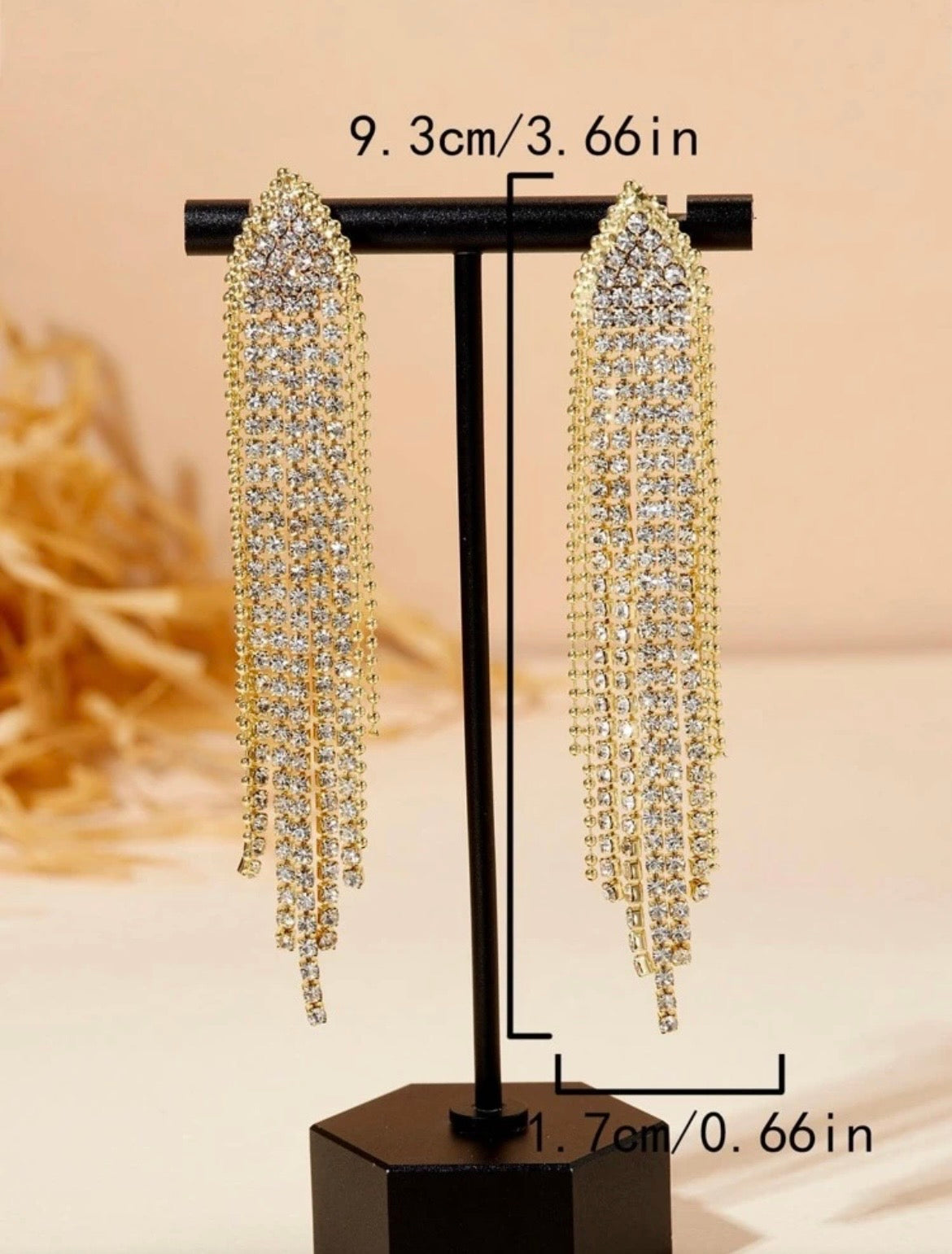Gold tassel drop earrings