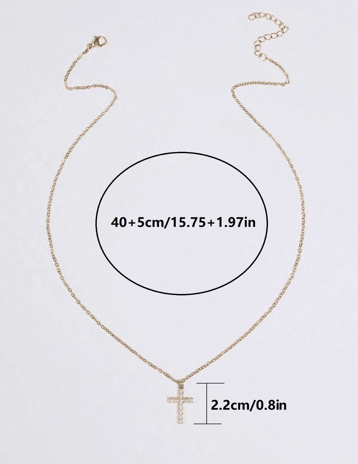 Rhinestone cross pendant necklace