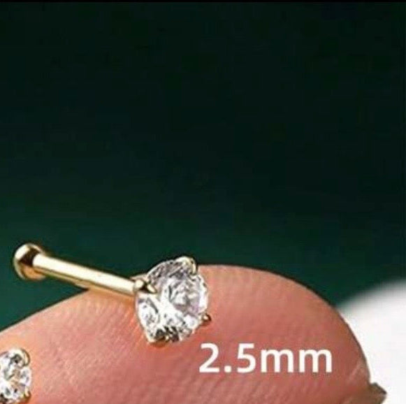 18k gold plated stud nose rings