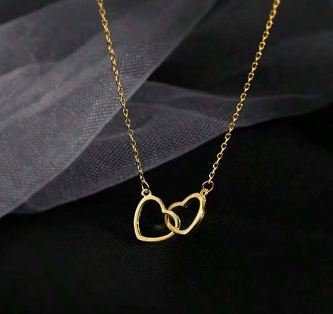 Double heart necklace