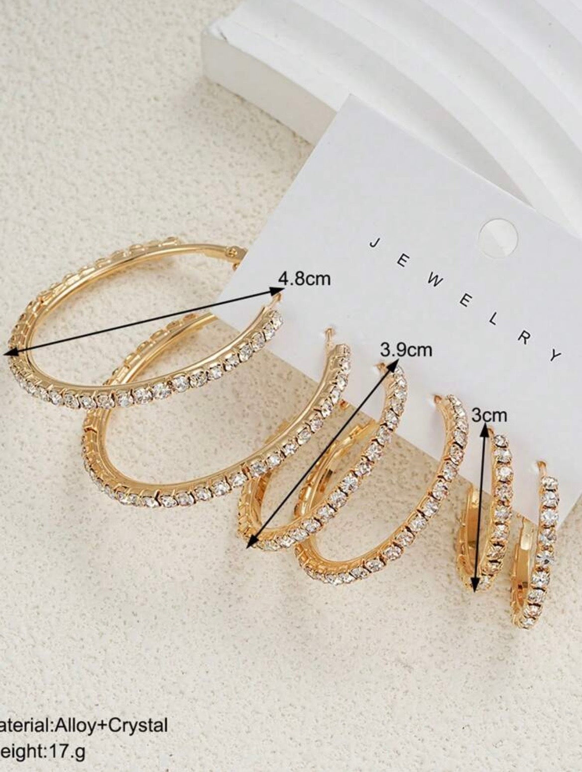 Shiny diamond hoop earrings