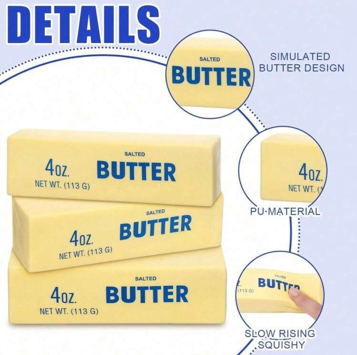 Squishy stress relief butter toy