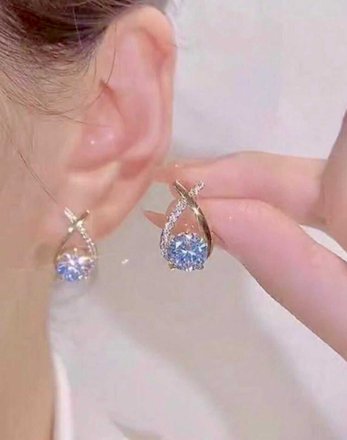 Crisscross diamond earrings