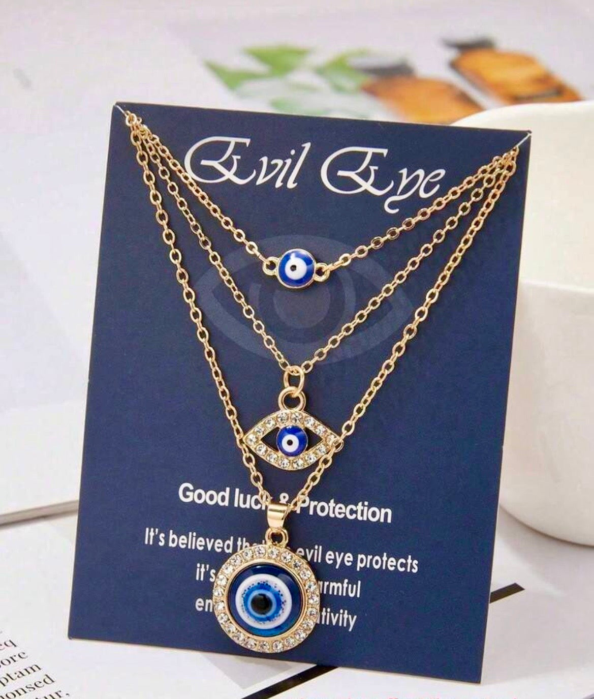 Evil eye necklace (set of 3)