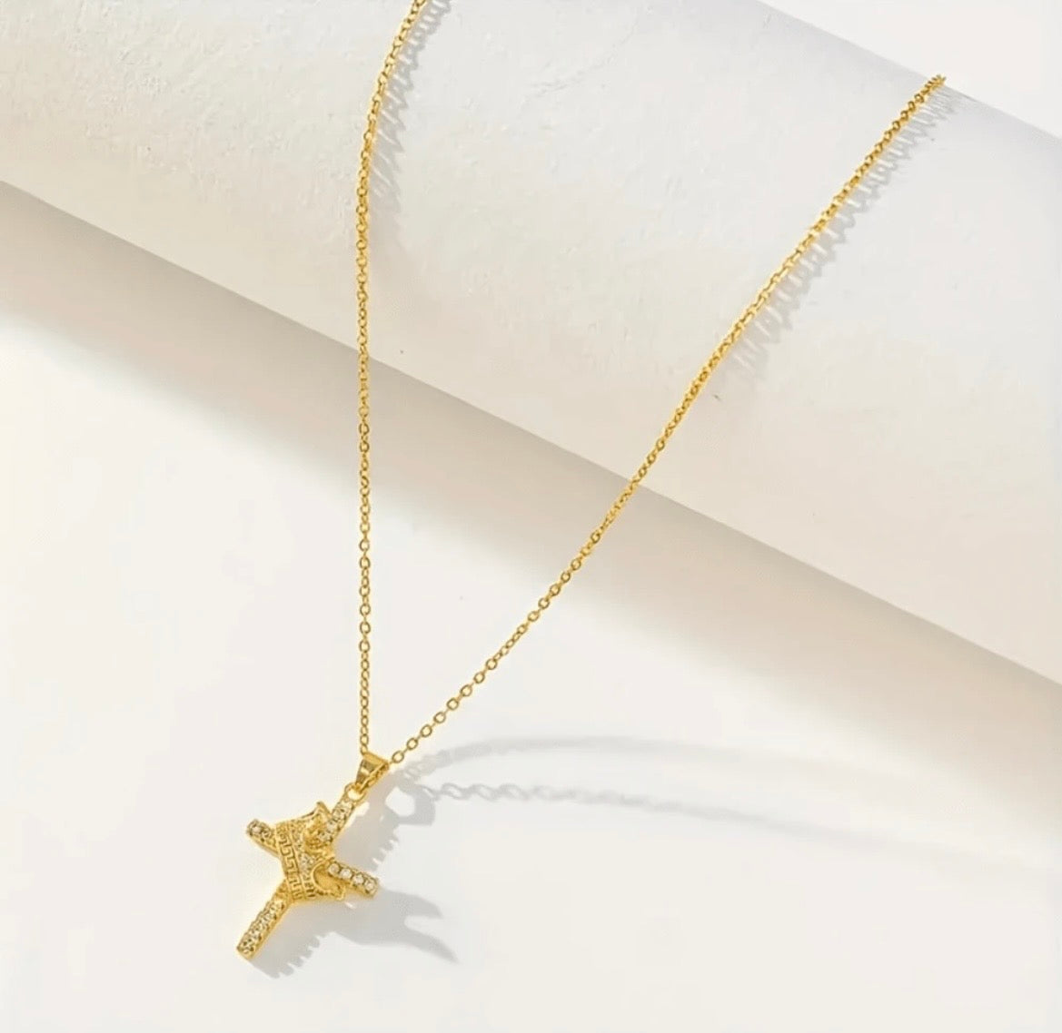 Men’s crown cross necklace