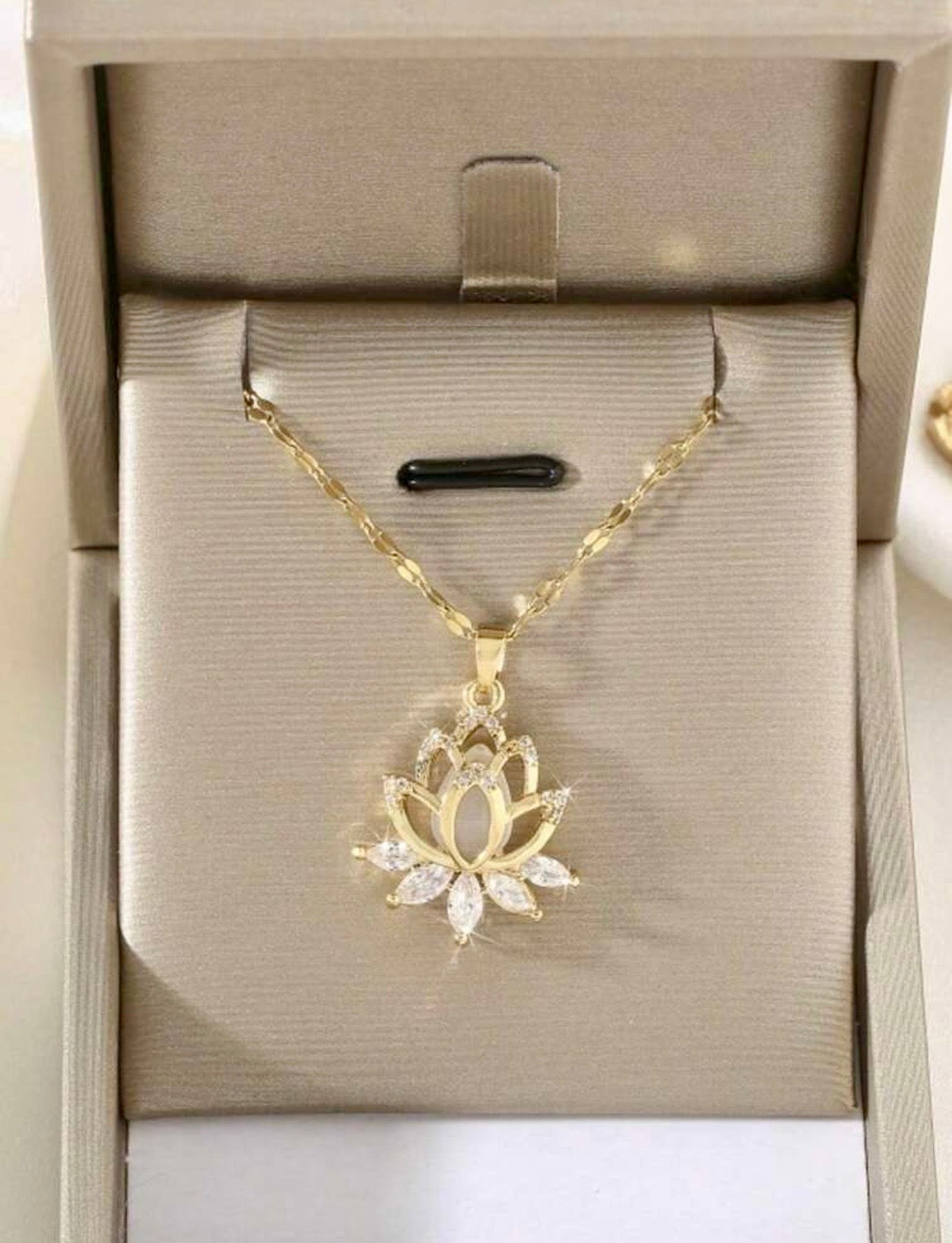 Lotus flower pendant necklace